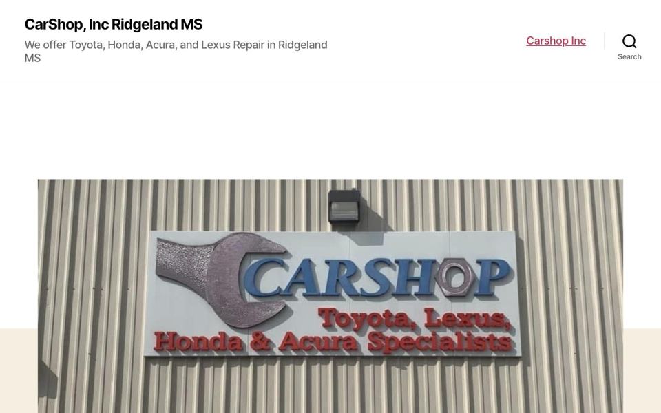 Carshop's current website
