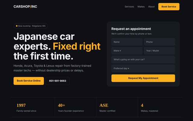 Option 3 homepage preview